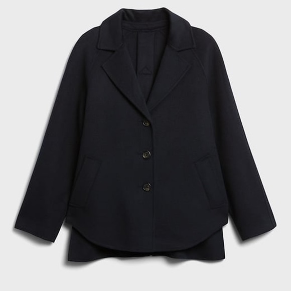 Banana Republic Unlined Double-faced swing coat in Navy blue - Picture 2 of 3